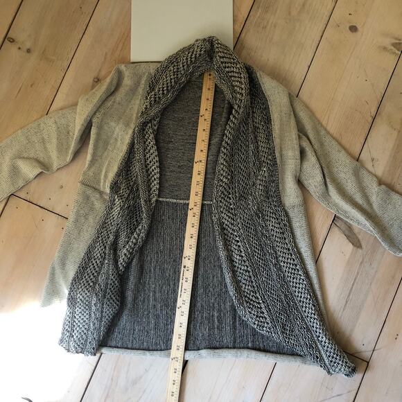 Peruvian Link EUC 100% Alpaca Sweater Gray Taupe Open Cardigan Sweater Size XS - Picture 7 of 8